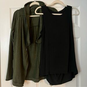 Lululemon Black Tank and Green Jacket Bundle 10